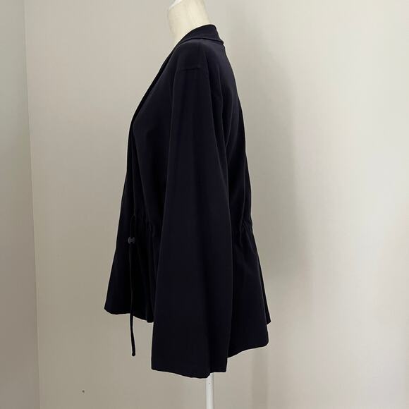 Eileen Fisher Organic Cotton Stretch Jersey Drawstring Cardigan Jacket XL - Picture 3 of 5